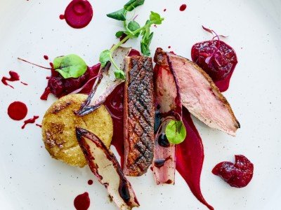 Roast Duck with beetroot sauce on our Food Lover's Chicago foodie tour
