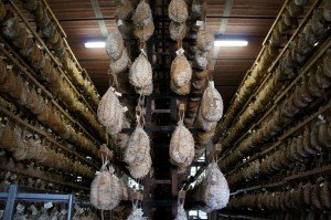 Prosciutto and culatello at the Antica Corte Pallavicina, home during your culinary tour of Emilia Romagna