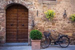 Biking during our best food tour in Florence.