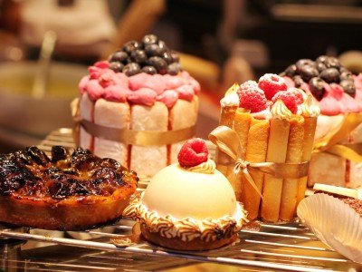 French pastries on display during your culinary tour of France