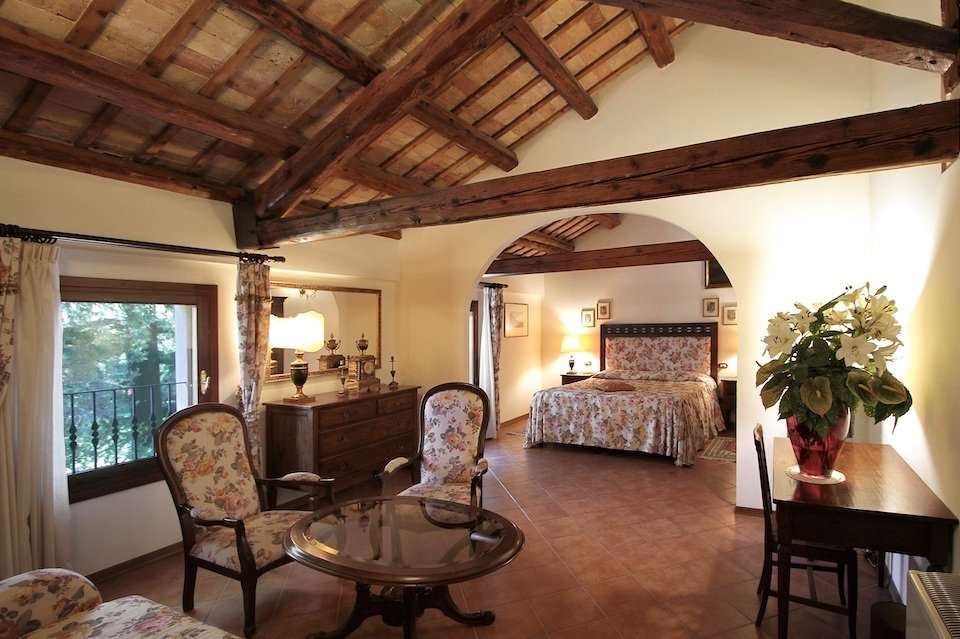 Image for A view of the Suite Antica at the villa Luppis.