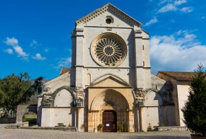 Exterior of the Abbey of Fossanova, Lazio, Italy.