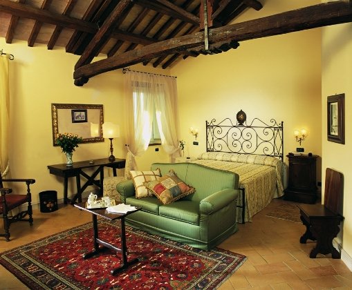 Image for A deluxe room at the Palazzo Leti, one of the accommodation options for your Umbria culinary tour