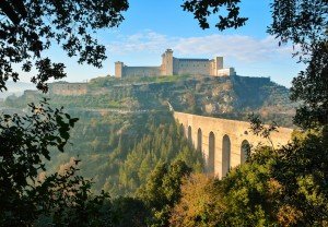 A view of Spoleto's famous sites on a culinary tour to Italy