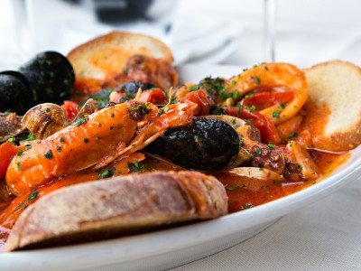 Delicious seafood dish on an Italian culinary tour