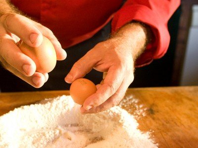 Making pasta on a cooking vacation in Tuscany