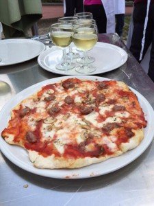 Pizza made during your cooking classes in Italy