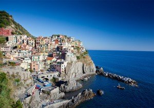View of Manarola in the Cinque Terre and visited on a culinary tour of Liguria
