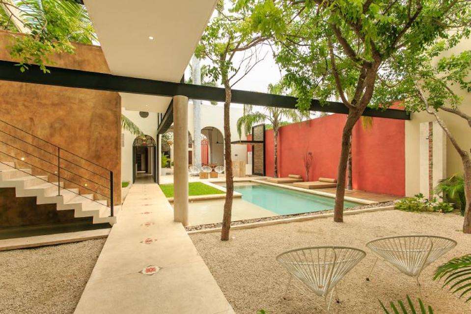 Image for Courtyard at the Hotel Casa las Palomas in Merida, Mexico.