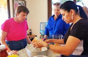 Chef Ana teaching a cooking class in Mexico