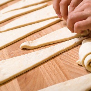 Making croissants during a pastry class in France