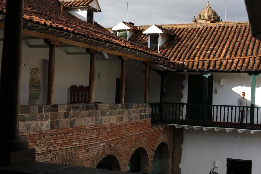 Image for Cusco hotel courtyard during Peru cooking vacation
