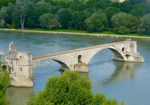 The famed Pont d'Avignon as see from above