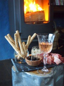 Treats by the fire during your cooking tour of France