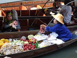 Floating market on a culinary tour of Thailand