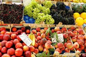 The produce at the local market during your Tuscany villa cooking vacation.