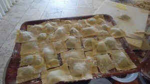 Making homemade pasta on a cooking vacation in Tuscany