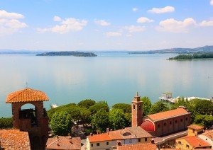 View of Lake Trasimeno in Umbria