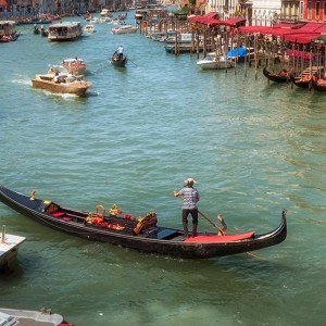 Gondola in Venice during a cooking vacation in the Veneto