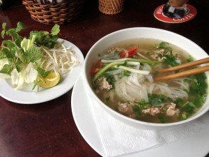 A dish of Pho on a culinary tour of Vietnam