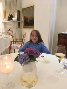 Child dining at Don Alfonso on a culinary tour in Italy