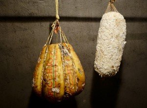 Cheese curing in the deep wine cellar at Don Alfonso on a cooking vacation on the Amalfi Coast