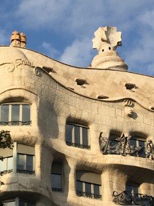View of Gaudi's Perdrera, visited on a culinary tour of Barcelona