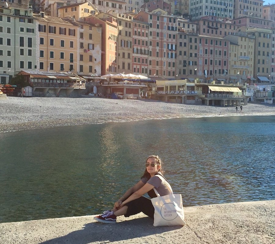 Darlene enjoying time in Liguria during a culinary tour