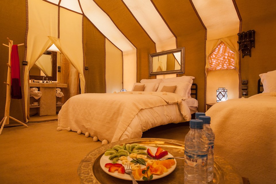 Image for Another tent interior at the Luxury tent camp in the Saraha, visited during your culinary tour of Morocco