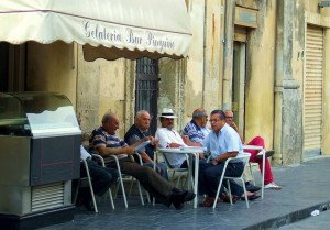 The locals hanging out in SIcily