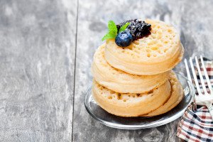 Hot crumpets as made on a culinary tour of England