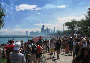 The Chicago lakefront during a summer festival