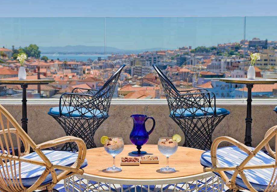 Image for Terrace view at the hotel in Lisbon during your culinary tour of Portugal