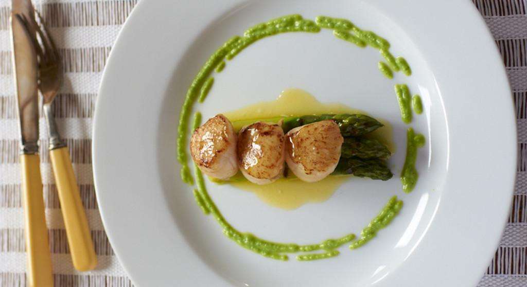 image for Scallops on a Bed of Asparagus