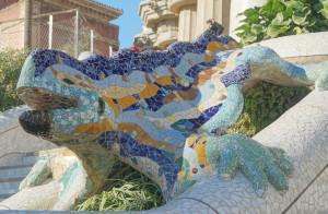 Gaudi's salamander at Park Guell, visited during a food tour of Barcelona