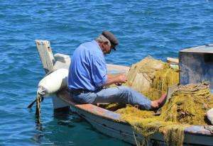 A fisherman during your Greek culinary tour.