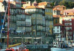 The waterfront of Porto as seen on a Porto wine tour and Portugal cooking vacation.