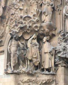 The Nativity Facade of la Sagrada Familia on a Barcelona food tour.