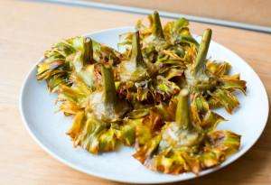 Fried artichokes, or carciofi alla giudia, on Rome food tours.