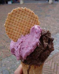 A cone of gelato on an Italy food tour with TIK.