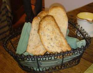 A basket of bread during our culinary vacations in Spain.
