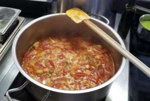 Making stock during an Amalfi Coast culinary tour at Don Alfonso 1890.