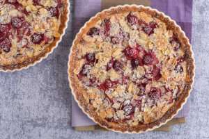 Berry and frangipane tart for a Christmas celebration.