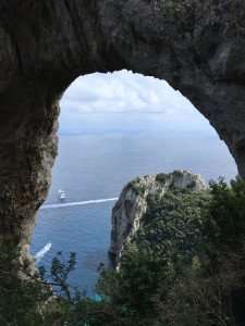 View of the sea from Capri during an Amalfi Coast food tour.