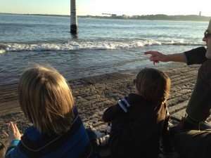 Sitting on the banks of the Tagus on Lisbon during a Portugal culinary vacation.