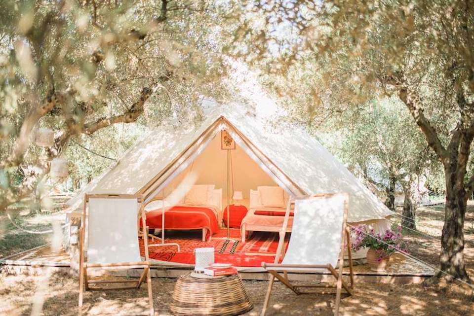 Image for The safari tent on your Greek cooking vacation.