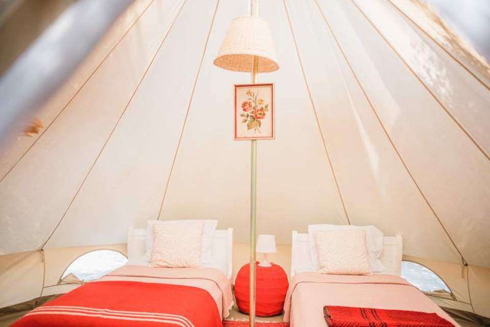 Image for Interior of the safari tent on your Greek cooking vacation.