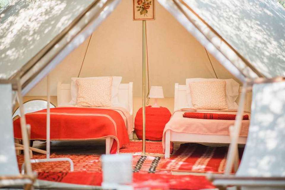 Image for View of the safari tent on your Greek cooking vacation.