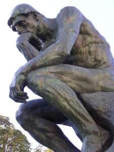 A cast of Rodin's The Thinker, located at the Musée Rodin in Paris.