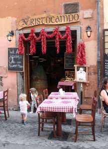 A typical small eatery in Rome, Italy.